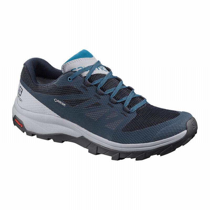 Salomon Singapore Mens Hiking Shoes - OUTLINE GORE-TEX Navy/Blue | 60982-VIKW